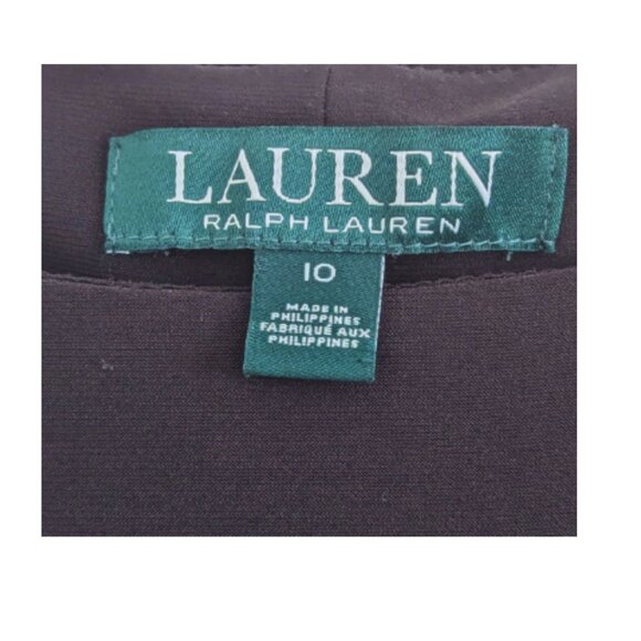 β‘Lauren Ralph Lauren Black & White Asymmetric Overlay Dress β Size 10 (EUC) - Picture 4 of 4